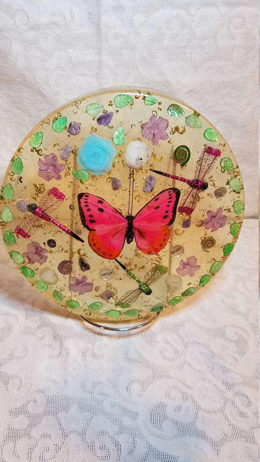 Butterfly Plate / Orgone / Crystals